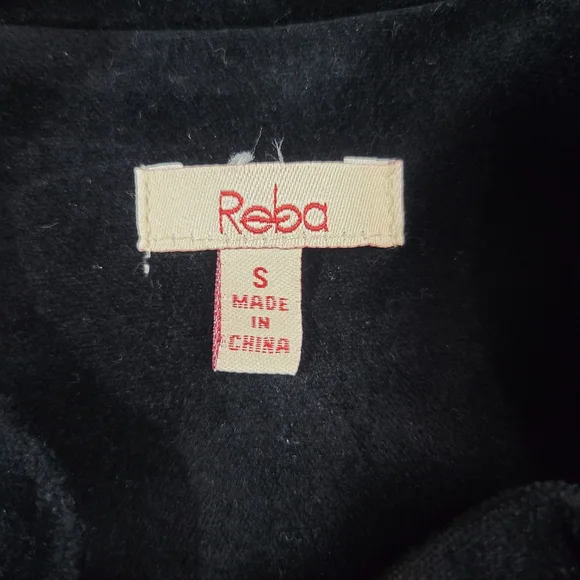 NWT Reba Silver Lining Black Velvet Blazer Size Small
